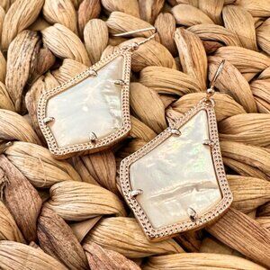 Kendra Scott Alex Drop Earrings in Rose Gold with Ivory Mother of Pearl Stone
